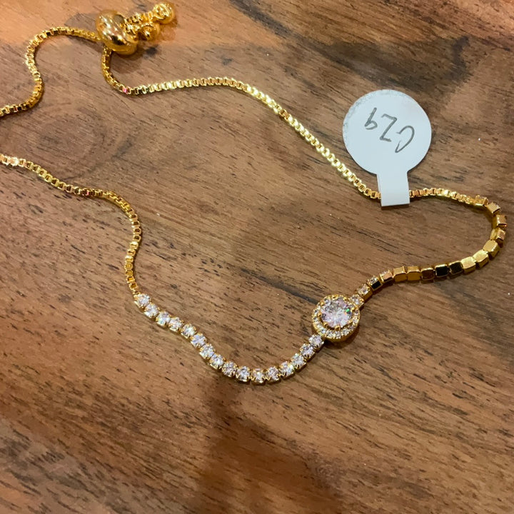 Gold Oval Diamond Chain Bracelet-Bracelets-Bloom West Boutique-Shop with Bloom West Boutique, Women's Fashion Boutique, Located in Houma, Louisiana