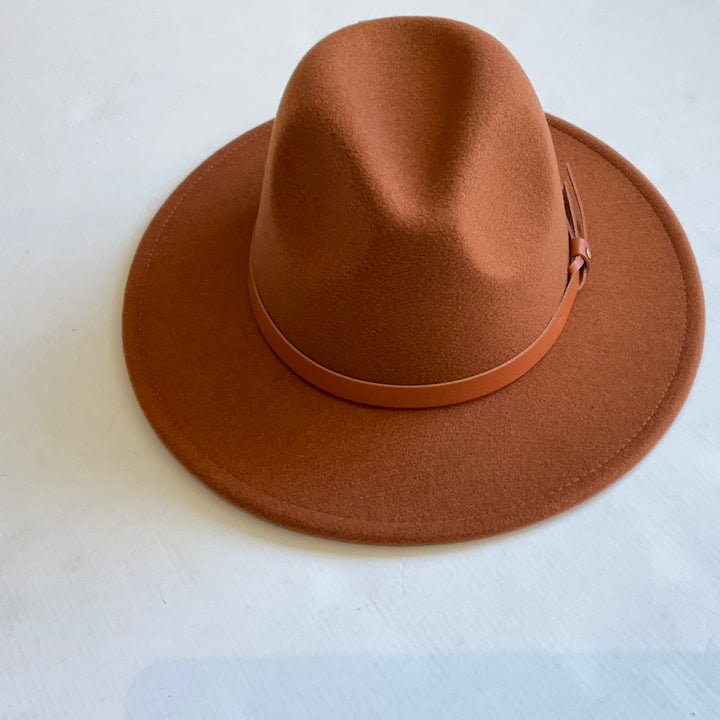 Rust With Brown Belt Hat-Hats-Bloom West Boutique-Shop with Bloom West Boutique, Women's Fashion Boutique, Located in Houma, Louisiana