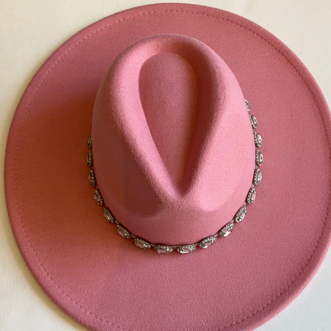 Pink Hat With Silver Beading-Hats-Bloom West Boutique-Shop with Bloom West Boutique, Women's Fashion Boutique, Located in Houma, Louisiana