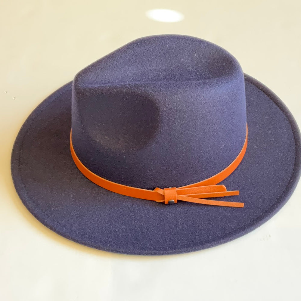 Navy With Brown Belt Hat-Hats-Bloom West Boutique-Shop with Bloom West Boutique, Women's Fashion Boutique, Located in Houma, Louisiana
