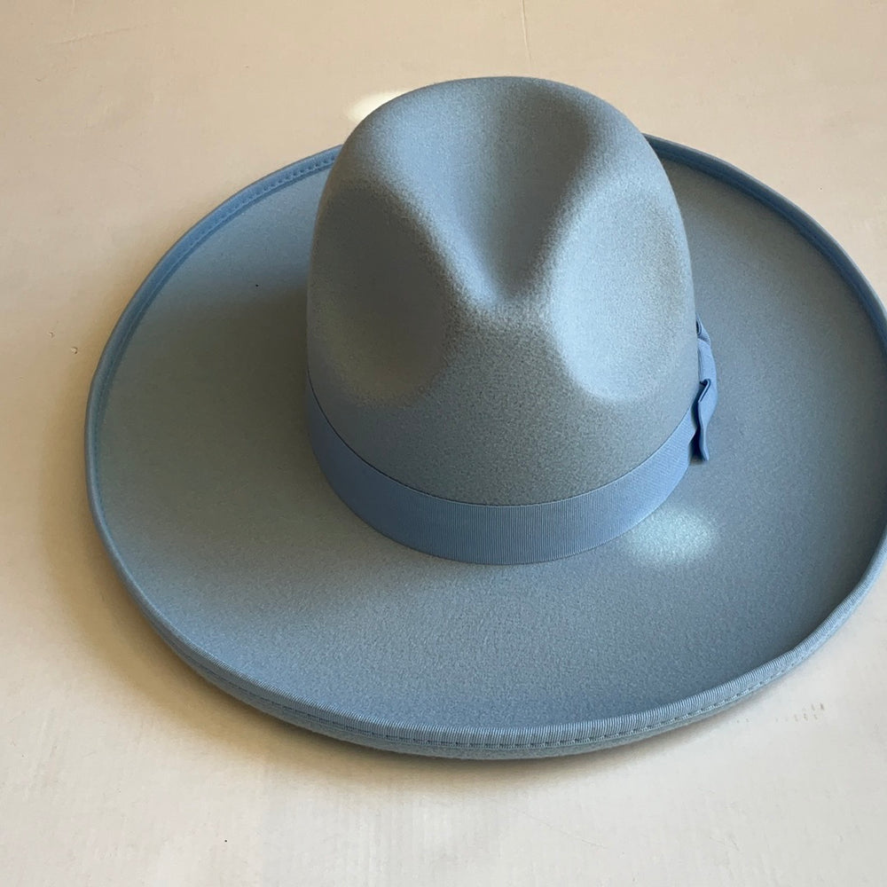 Light Blue Ribbon Hat-Hats-Bloom West Boutique-Shop with Bloom West Boutique, Women's Fashion Boutique, Located in Houma, Louisiana