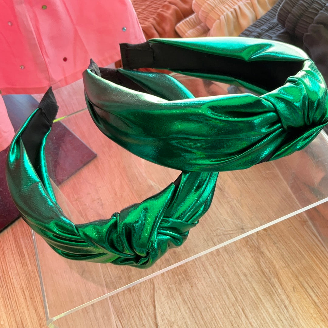 Green Metallic Headband-Headbands-Bloom West Boutique-Shop with Bloom West Boutique, Women's Fashion Boutique, Located in Houma, Louisiana