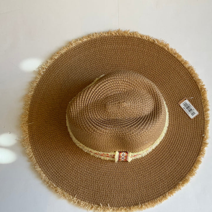 Boho Tribal Stripe Straw Fringe Hat-Hats-Bloom West Boutique-Shop with Bloom West Boutique, Women's Fashion Boutique, Located in Houma, Louisiana