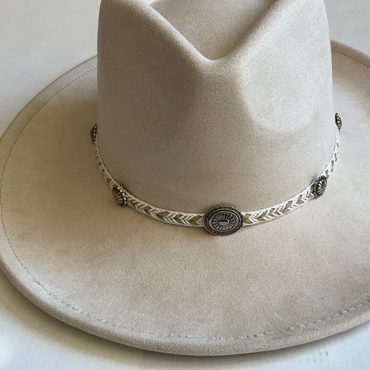 Ivory Hat With Braided Detail-Hats-Bloom West Boutique-Shop with Bloom West Boutique, Women's Fashion Boutique, Located in Houma, Louisiana
