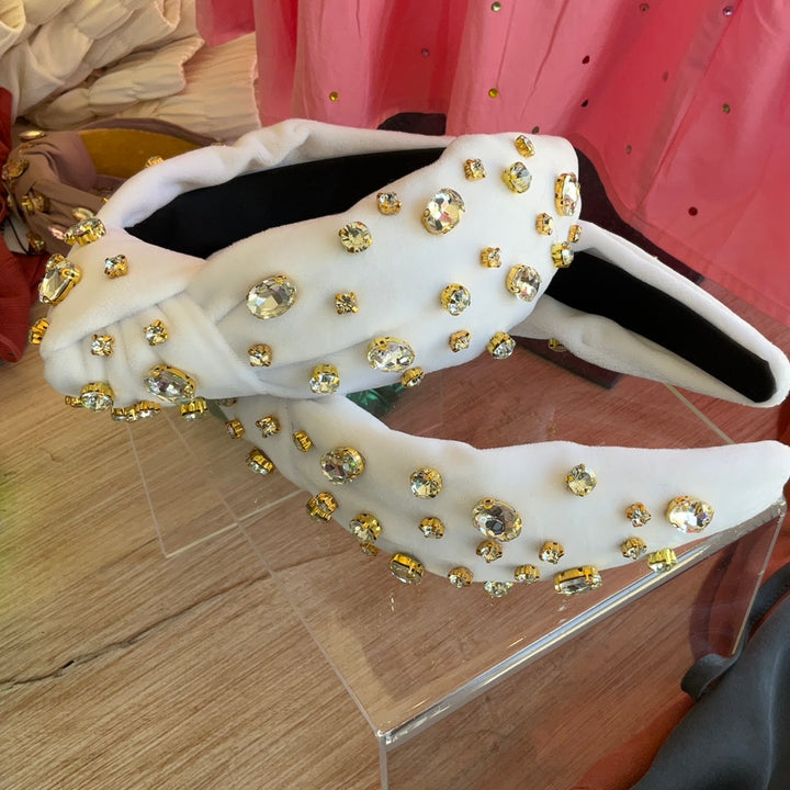 White Diamonds Headba-Headbands-Bloom West Boutique-Shop with Bloom West Boutique, Women's Fashion Boutique, Located in Houma, Louisiana