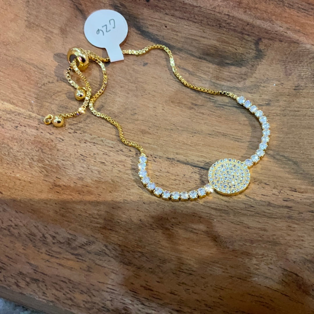 Gold Diamond Circle Chain Bracelet-Bracelets-Bloom West Boutique-Shop with Bloom West Boutique, Women's Fashion Boutique, Located in Houma, Louisiana