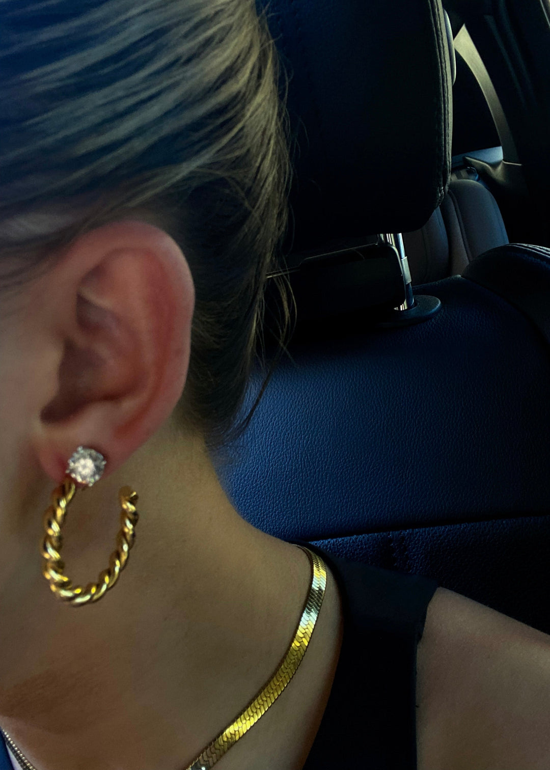 GOLD MEDIUM TWIST HOOPS-Earring-Chansuttpearls-Shop with Bloom West Boutique, Women&