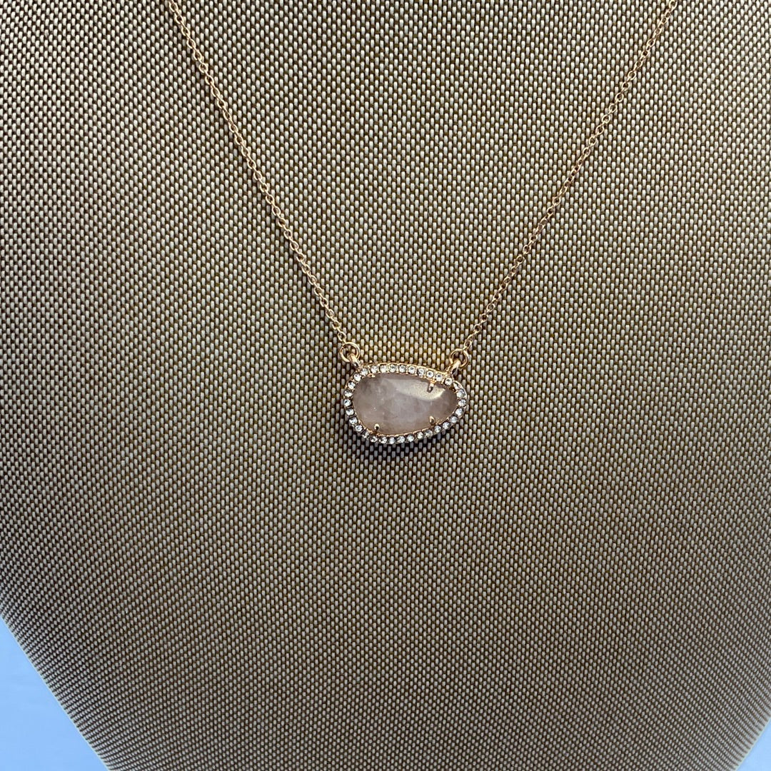 Influence Pink Circle Stone Neckla-Necklaces-Bloom West Boutique-Shop with Bloom West Boutique, Women's Fashion Boutique, Located in Houma, Louisiana