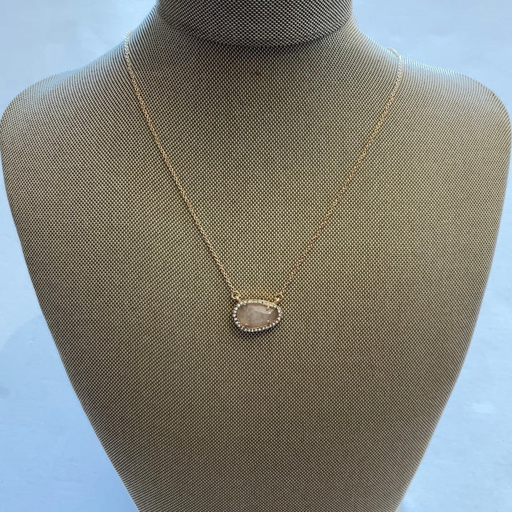 Influence Pink Circle Stone Neckla-Necklaces-Bloom West Boutique-Shop with Bloom West Boutique, Women's Fashion Boutique, Located in Houma, Louisiana