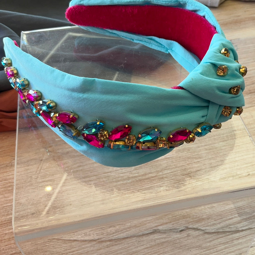 Penelope Aqua Knot Headband-Headbands-Bloom West Boutique-Shop with Bloom West Boutique, Women's Fashion Boutique, Located in Houma, Louisiana