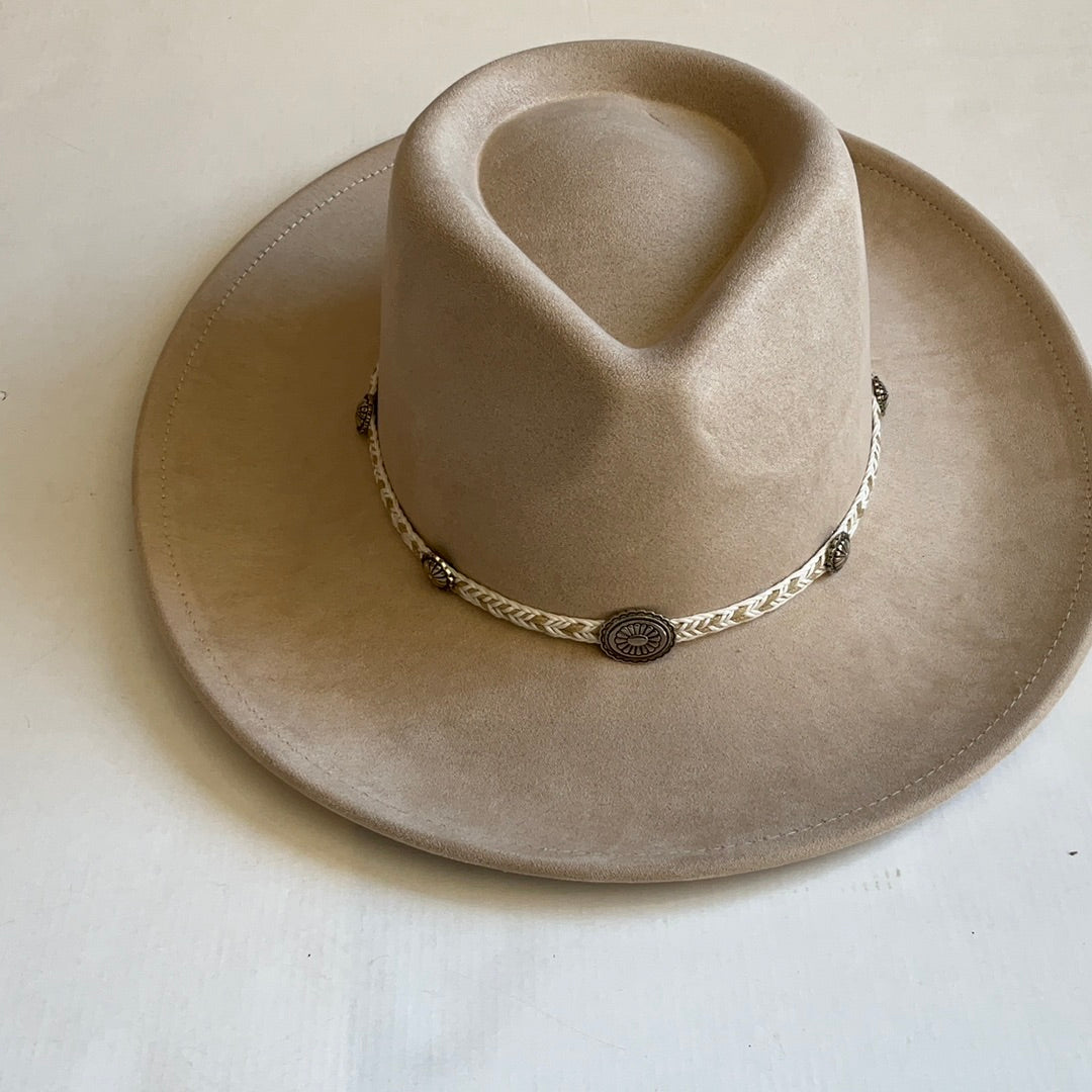 Taupe Hat With Braided Detail-Hats-Bloom West Boutique-Shop with Bloom West Boutique, Women's Fashion Boutique, Located in Houma, Louisiana