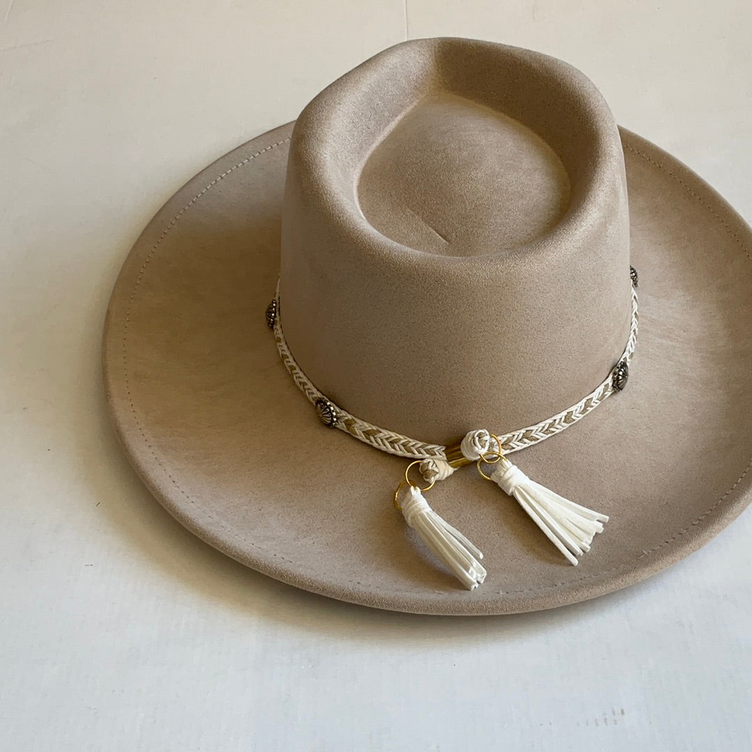 Taupe Hat With Braided Detail-Hats-Bloom West Boutique-Shop with Bloom West Boutique, Women's Fashion Boutique, Located in Houma, Louisiana