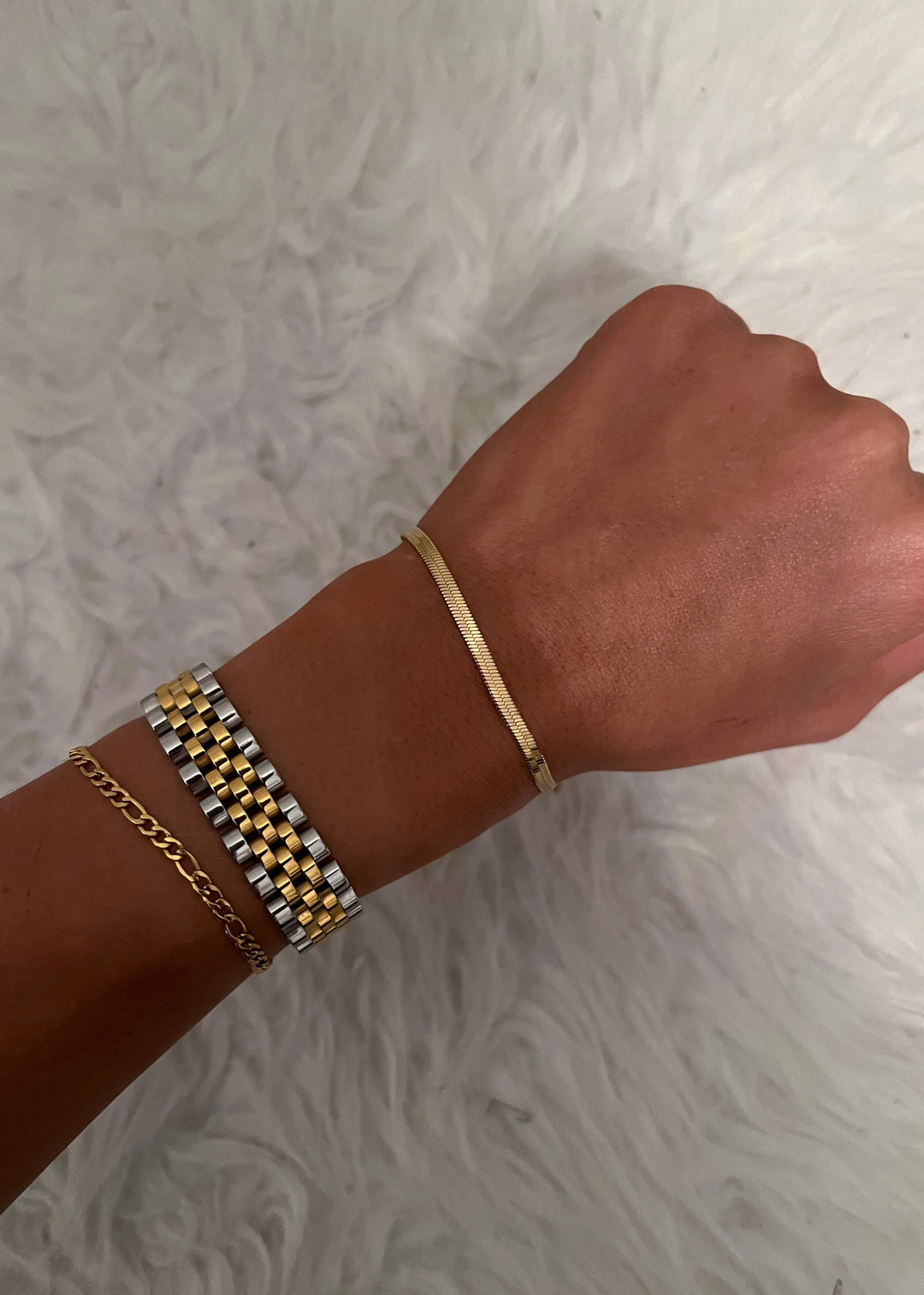 THICK TWO TONED BRACELET-Chansuttpearls-Shop with Bloom West Boutique, Women&