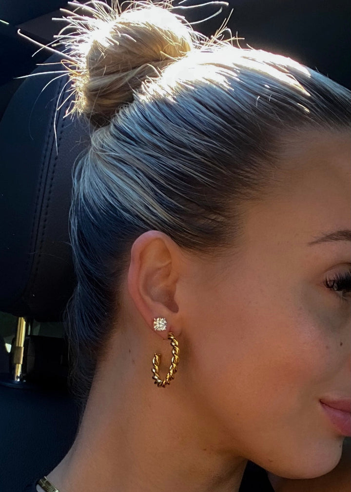 GOLD MEDIUM TWIST HOOPS-Earring-Chansuttpearls-Shop with Bloom West Boutique, Women&