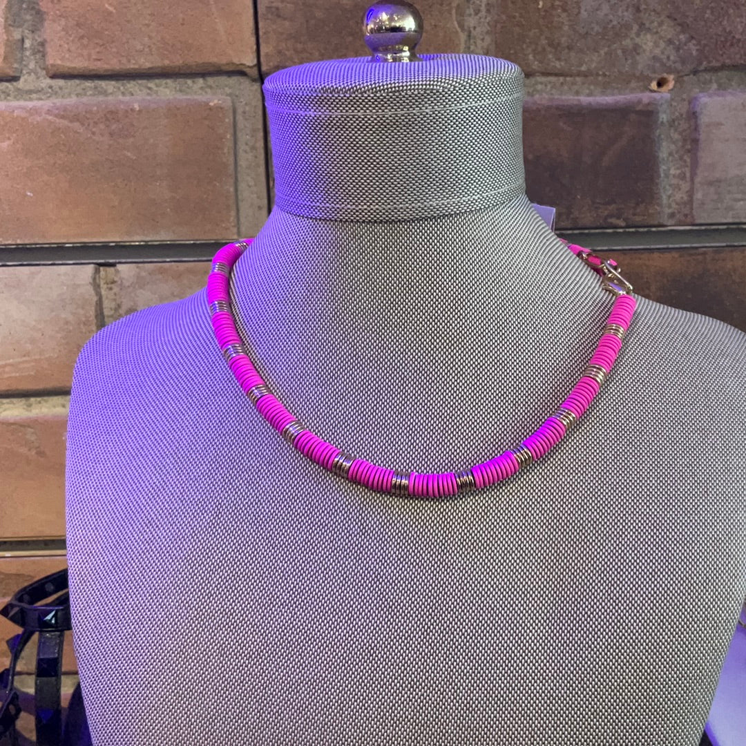 Making Big Statements Choker Necklace Pink-Necklaces-Bloom West Boutique-Shop with Bloom West Boutique, Women's Fashion Boutique, Located in Houma, Louisiana