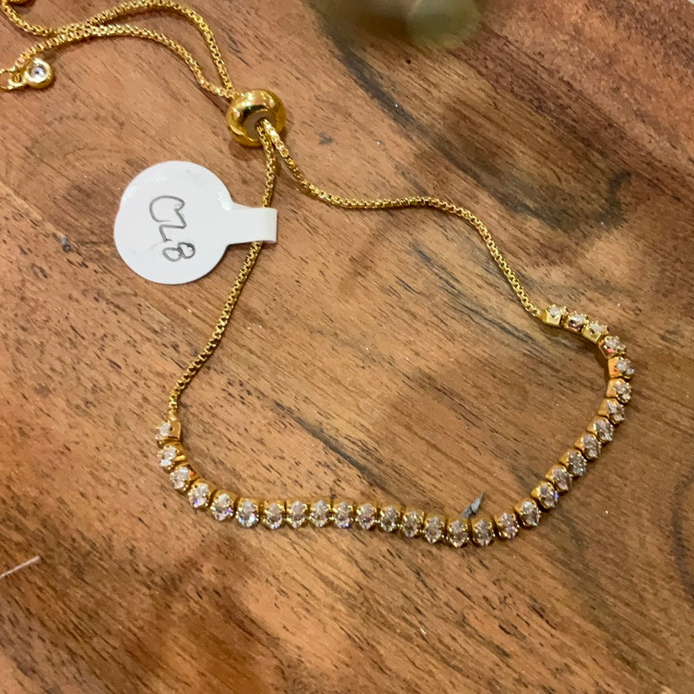 Gold Diamond Tennis Chain Bracelet-Bracelets-Bloom West Boutique-Shop with Bloom West Boutique, Women's Fashion Boutique, Located in Houma, Louisiana