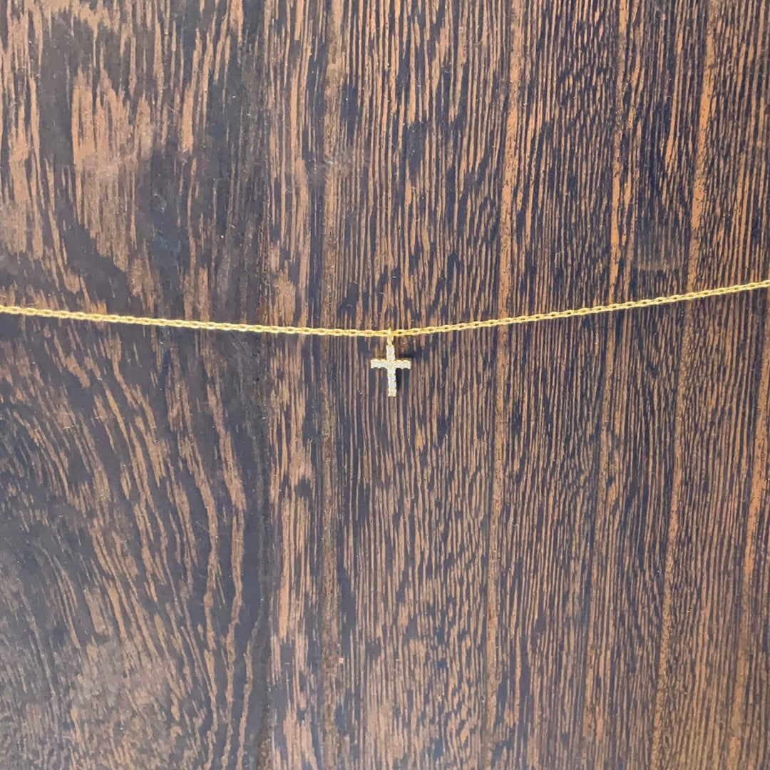 Mia Short Gold Cross Necklace-Necklaces-Bloom West Boutique-Shop with Bloom West Boutique, Women's Fashion Boutique, Located in Houma, Louisiana