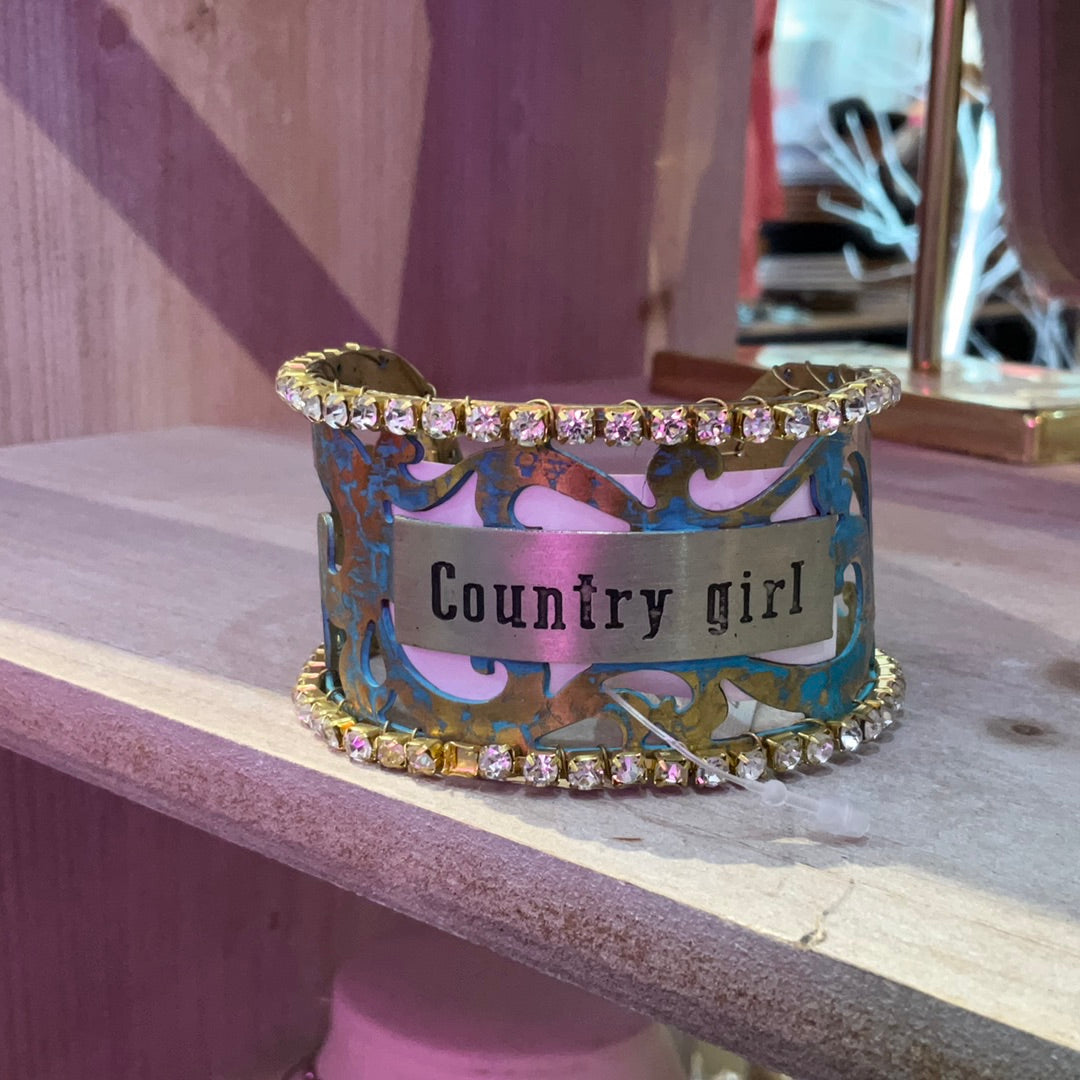 Country girl cuff bracelet-Bracelets-Bloom West Boutique-Shop with Bloom West Boutique, Women's Fashion Boutique, Located in Houma, Louisiana