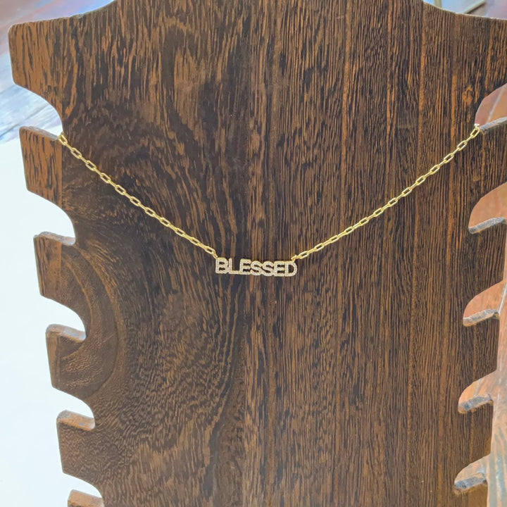 Blessed Necklace Gold-Necklaces-Bloom West Boutique-Shop with Bloom West Boutique, Women's Fashion Boutique, Located in Houma, Louisiana