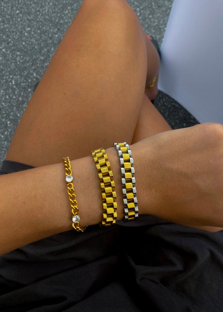 THIN GOLD WATCH BAND-Bracelet-Chansuttpearls-Shop with Bloom West Boutique, Women&