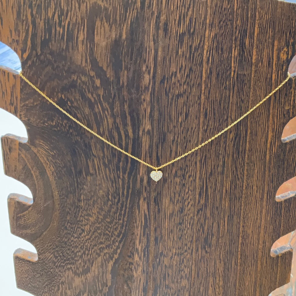 Studded Heart Gold Necklace-Necklaces-Bloom West Boutique-Shop with Bloom West Boutique, Women's Fashion Boutique, Located in Houma, Louisiana