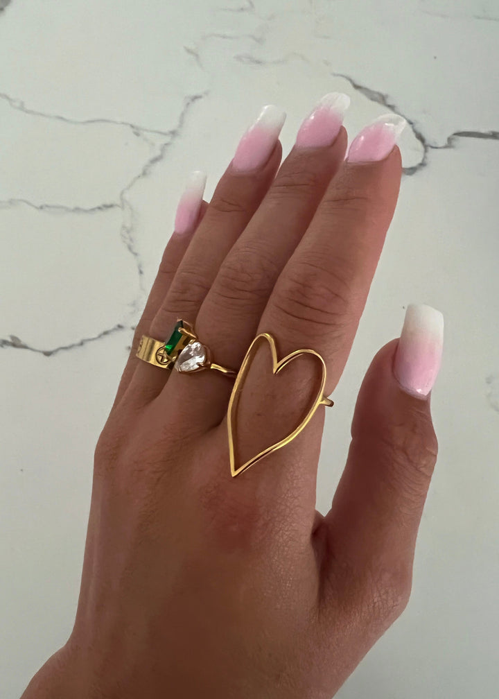 GOLD HEART RING-Ring-Chansuttpearls-Shop with Bloom West Boutique, Women&