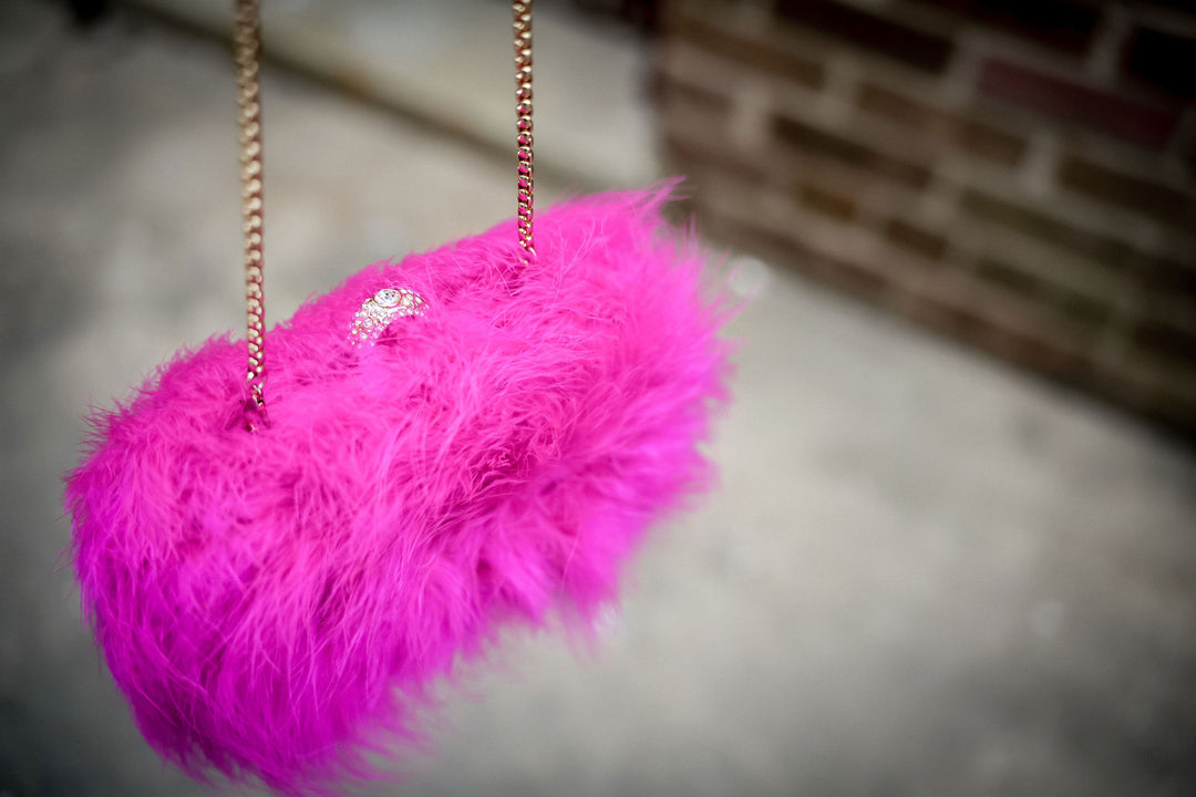 Fancy Furry Boa Clutch Hot Pink-Handbags-Bloom West Boutique-Shop with Bloom West Boutique, Women's Fashion Boutique, Located in Houma, Louisiana
