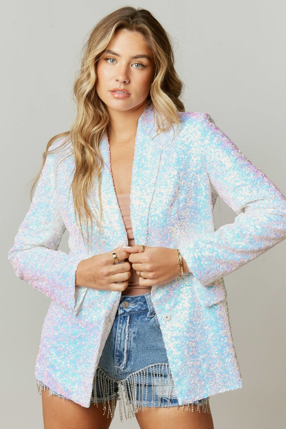 NADINE Sequin Blazer-Blazers-Bloom West Boutique-Shop with Bloom West Boutique, Women's Fashion Boutique, Located in Houma, Louisiana
