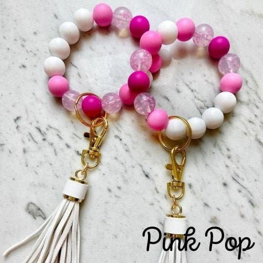 Pink Pop OWristband Keychain-Keychains-Bloom West Boutique-Shop with Bloom West Boutique, Women's Fashion Boutique, Located in Houma, Louisiana